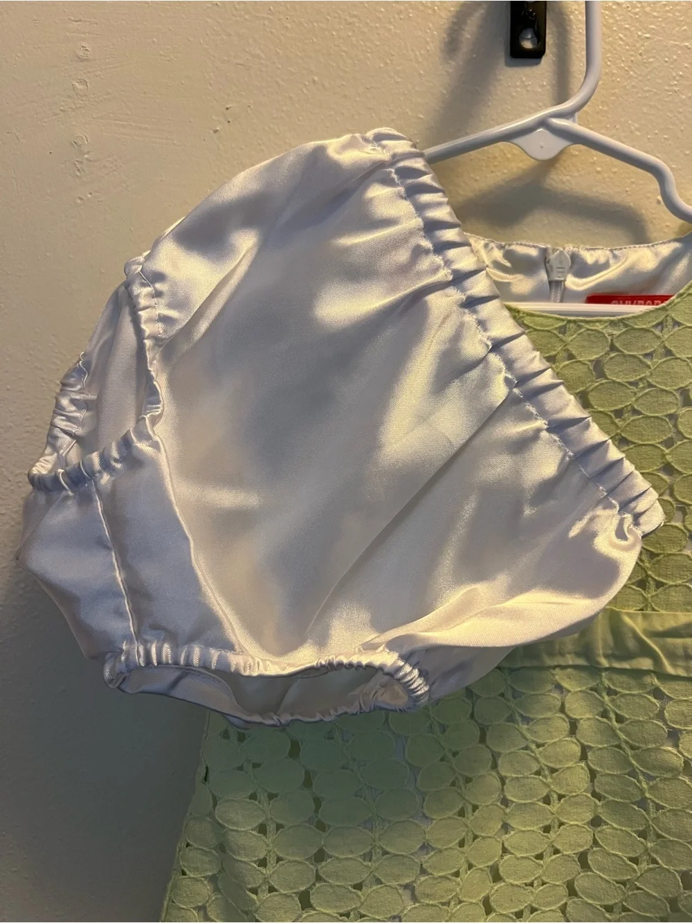 Gymboree Pale Green Lace A-Line Dress with Bow Straps size 2T